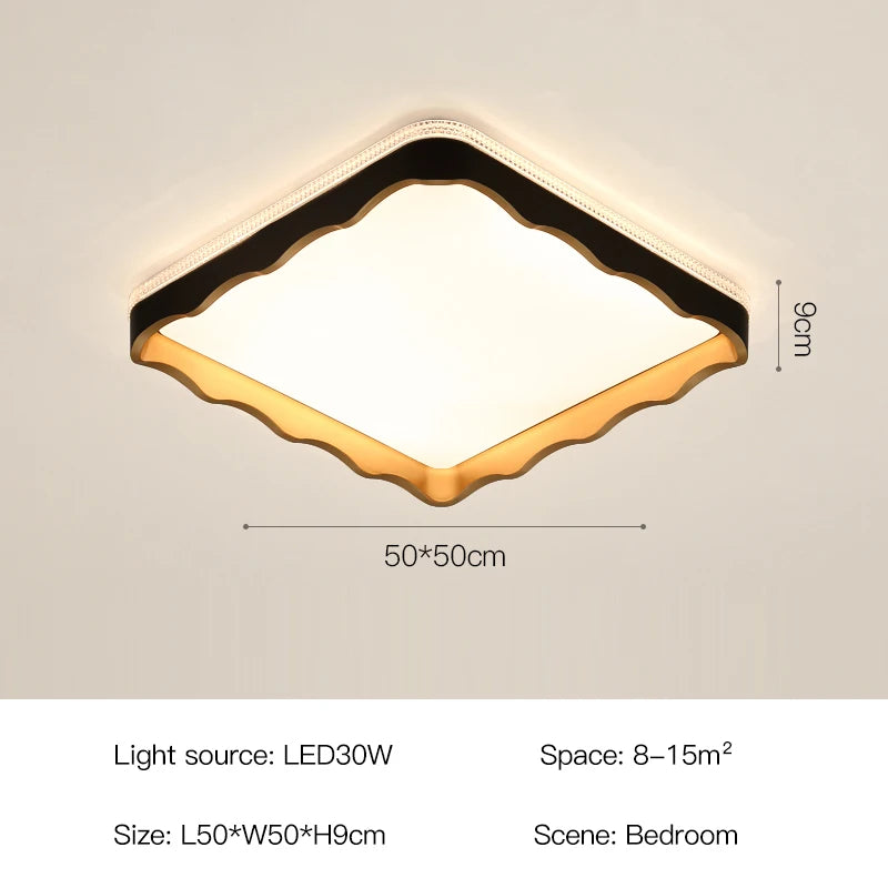 plafonnier simple en forme de vague pour décoration intérieure