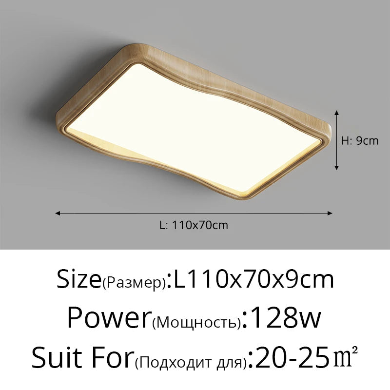 plafonnier à spectre complet protection des yeux grain de bois intelligent