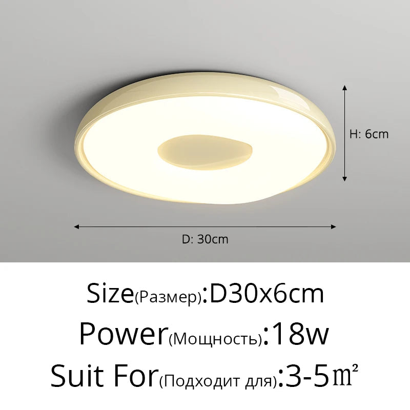 plafonnier à spectre complet style crème protection des yeux moderne