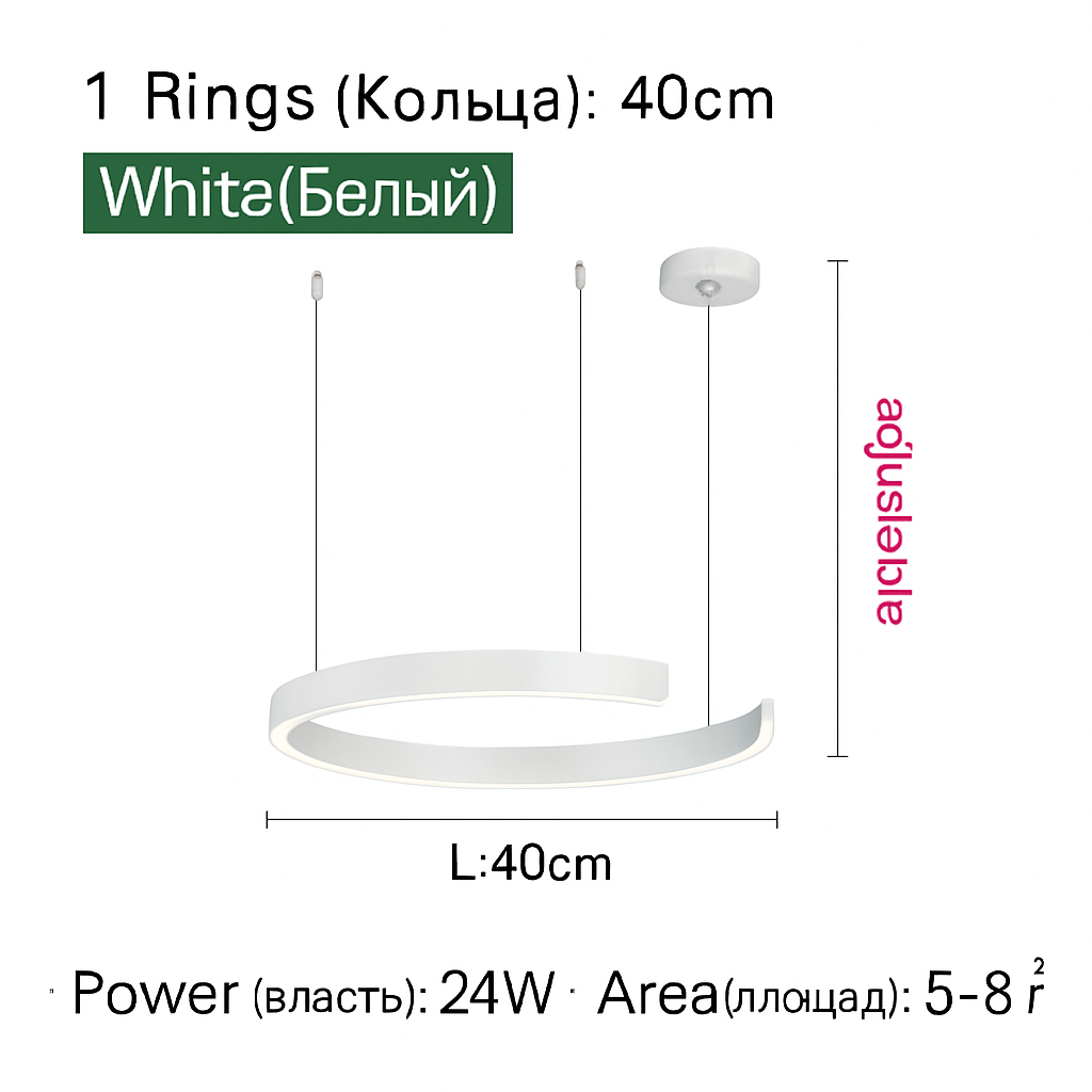 Plafonnier suspension lumière lustres pour salle à manger LED chambre salon nordique décor à la maison moderne lampes à anneau rond