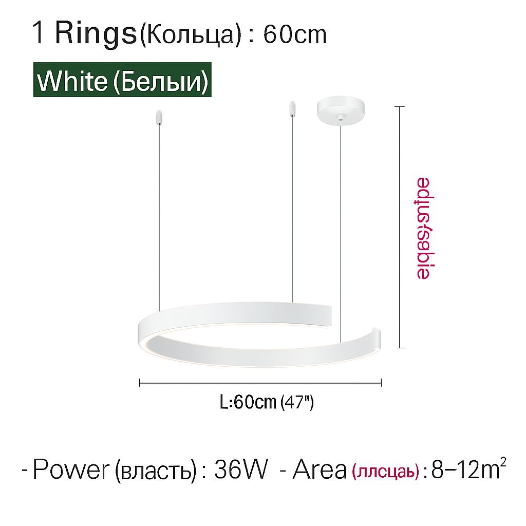 Plafonnier suspension lumière lustres pour salle à manger LED chambre salon nordique décor à la maison moderne lampes à anneau rond