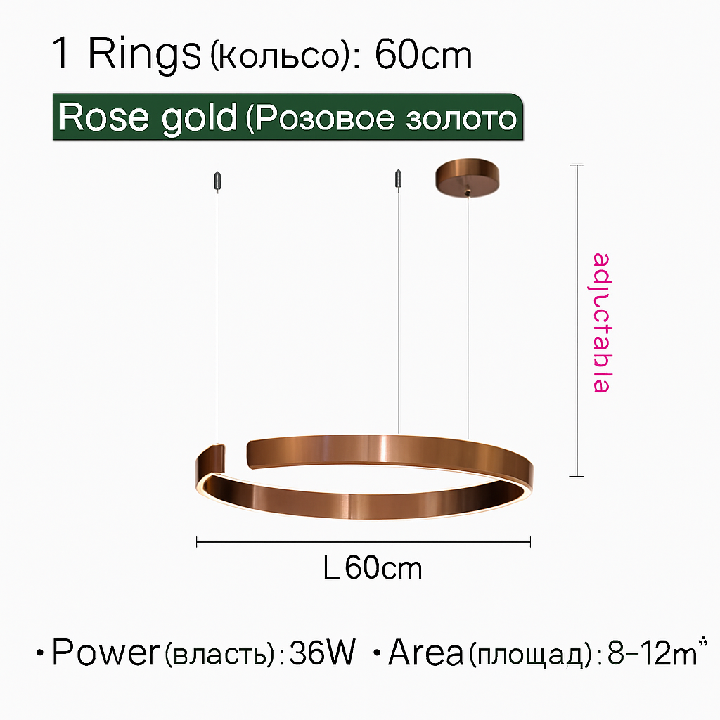 Plafonnier suspension lumière lustres pour salle à manger LED chambre salon nordique décor à la maison moderne lampes à anneau rond