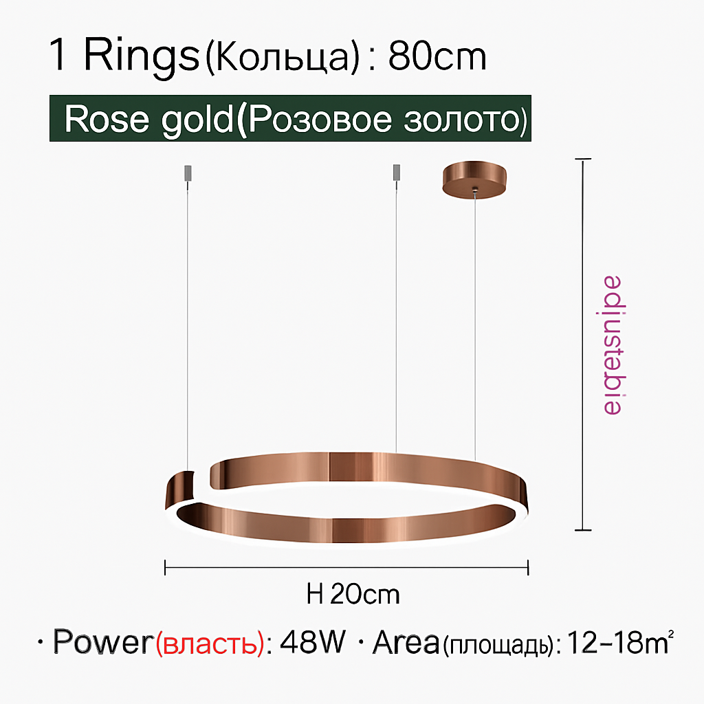 Plafonnier suspension lumière lustres pour salle à manger LED chambre salon nordique décor à la maison moderne lampes à anneau rond
