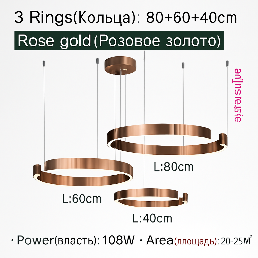 Plafonnier suspension lumière lustres pour salle à manger LED chambre salon nordique décor à la maison moderne lampes à anneau rond