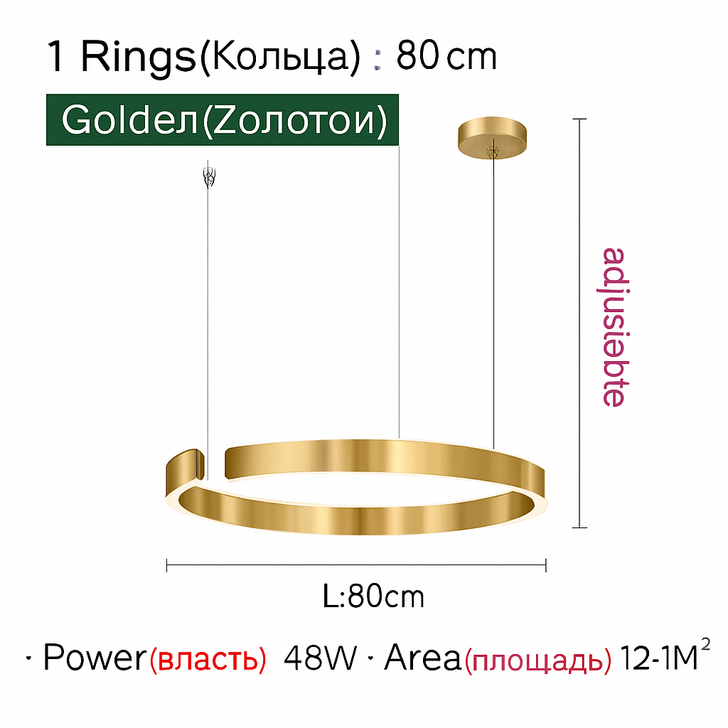 Plafonnier suspension lumière lustres pour salle à manger LED chambre salon nordique décor à la maison moderne lampes à anneau rond