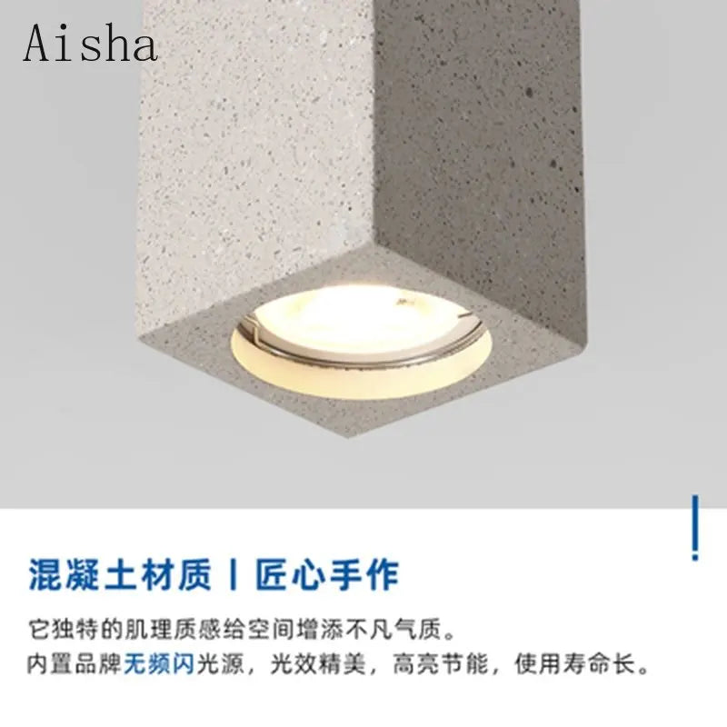plafonnier terrazzo led en ciment style industriel pour intérieur moderne