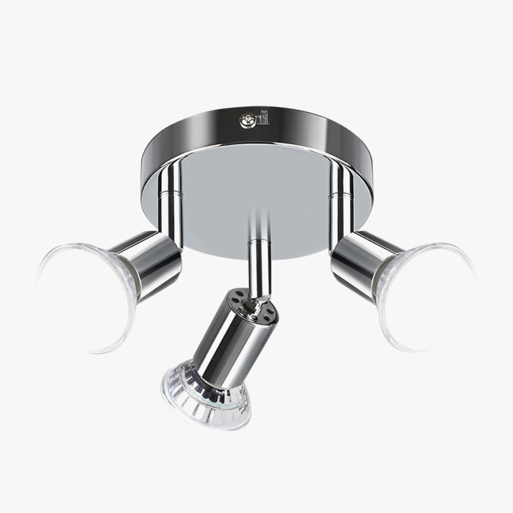Plafonnier triple spot chrome noir brillant gu10
