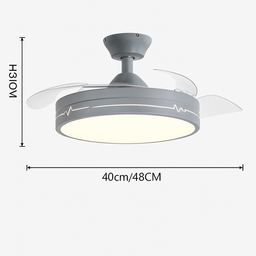 plafonnier ventilateur avec lumière pour restaurant et espace intérieur