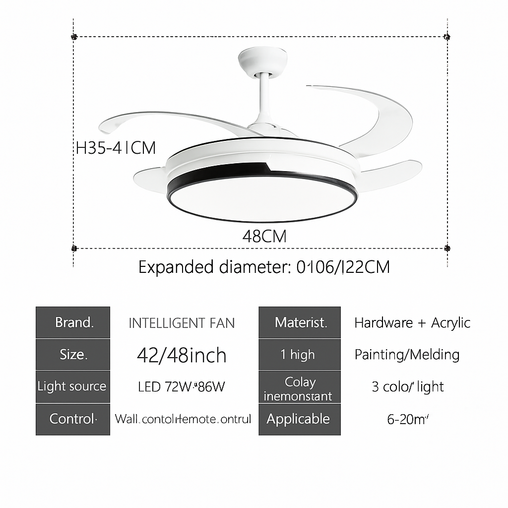 plafonnier ventilateur de plafond lumineux et silencieux