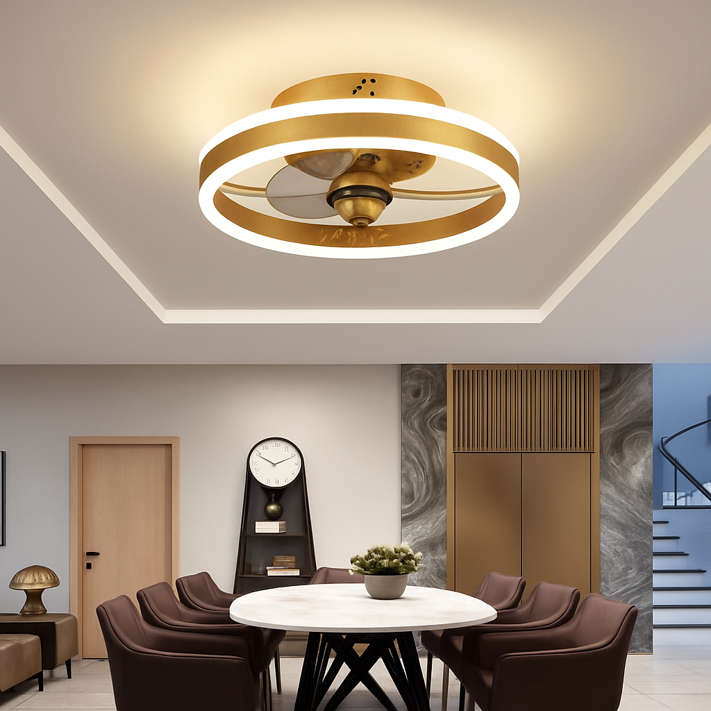 plafonnier ventilateur de plafond lumineux télécommandé dimmable décoratif