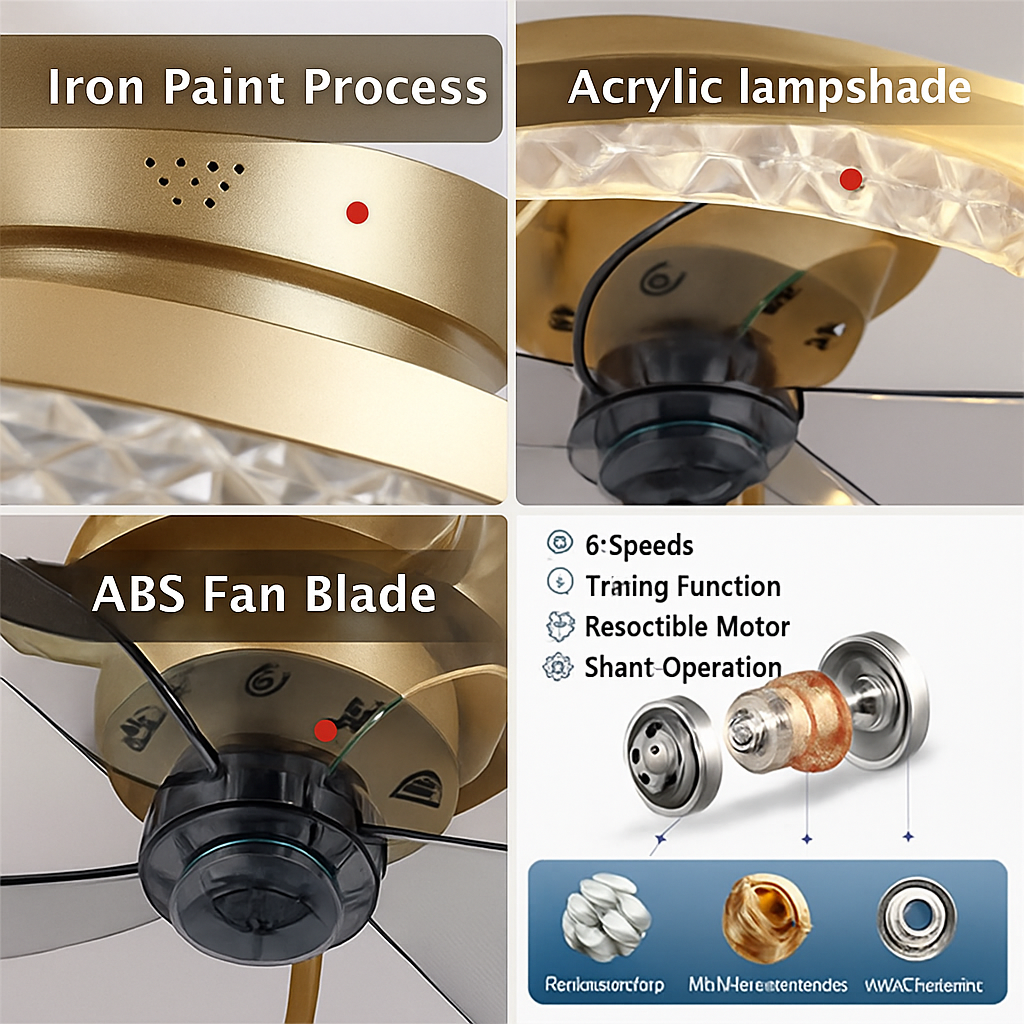 plafonnier ventilateur de plafond lumineux télécommandé dimmable décoratif