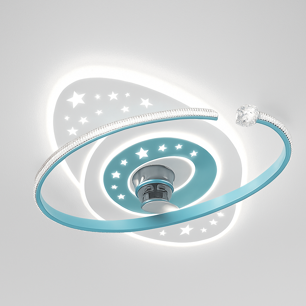 Plafonnier ventilateur de plafond à tête secouante 360 degrés led silencieux