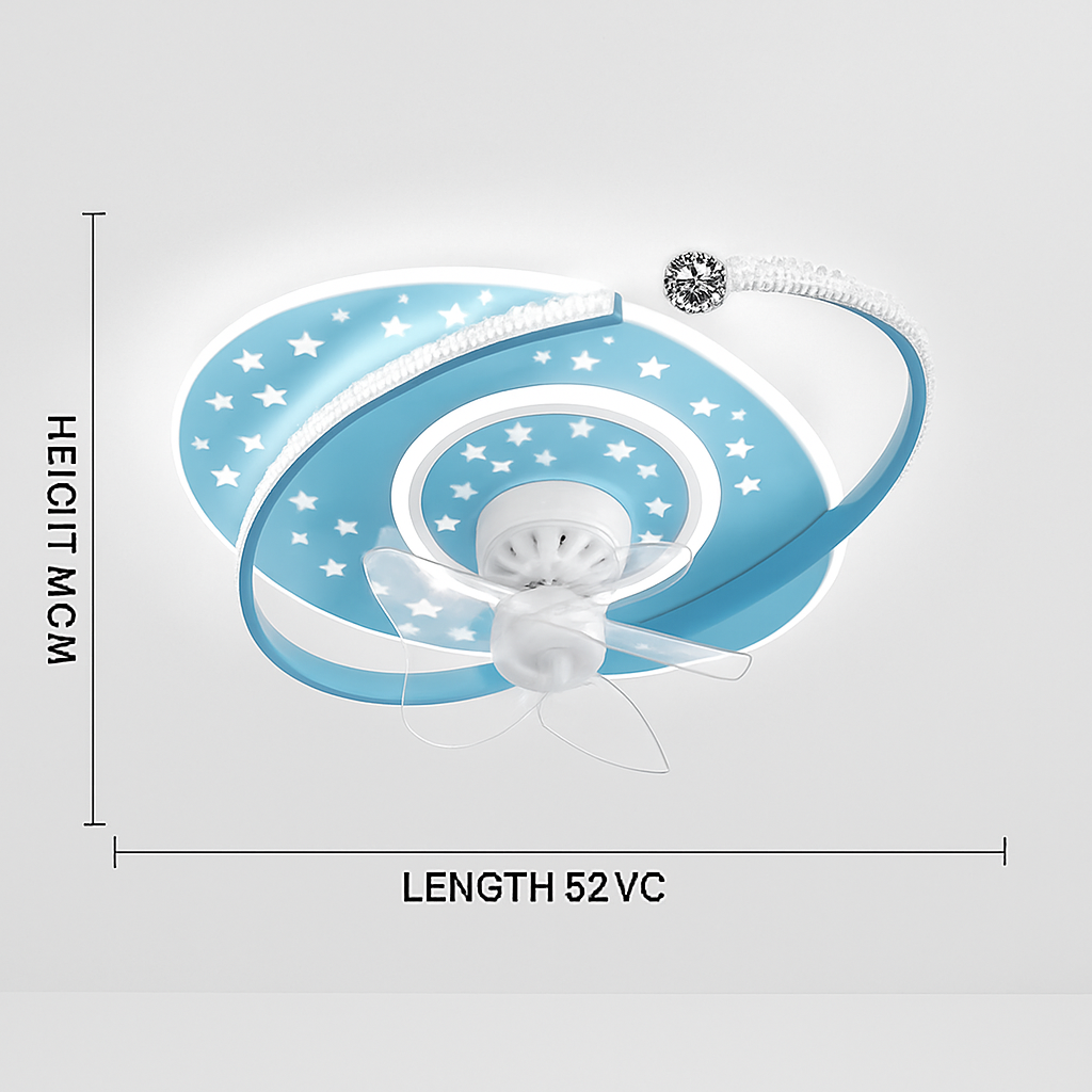 Plafonnier ventilateur de plafond à tête secouante 360 degrés led silencieux