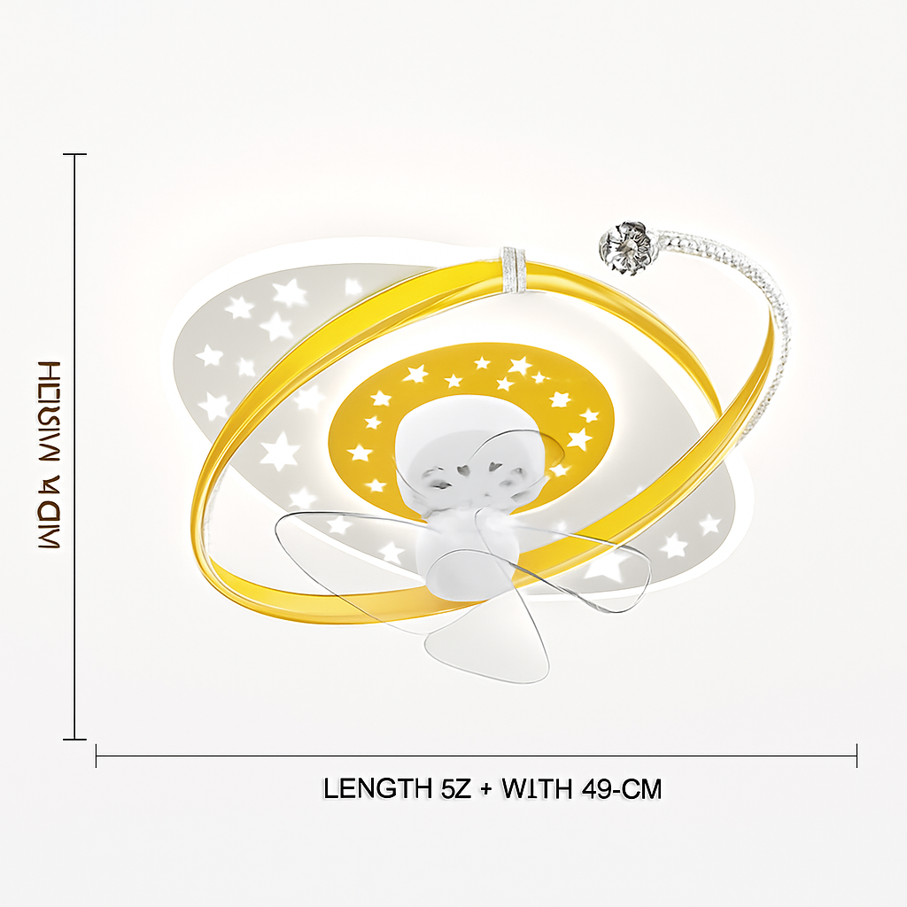Plafonnier ventilateur de plafond à tête secouante 360 degrés led silencieux