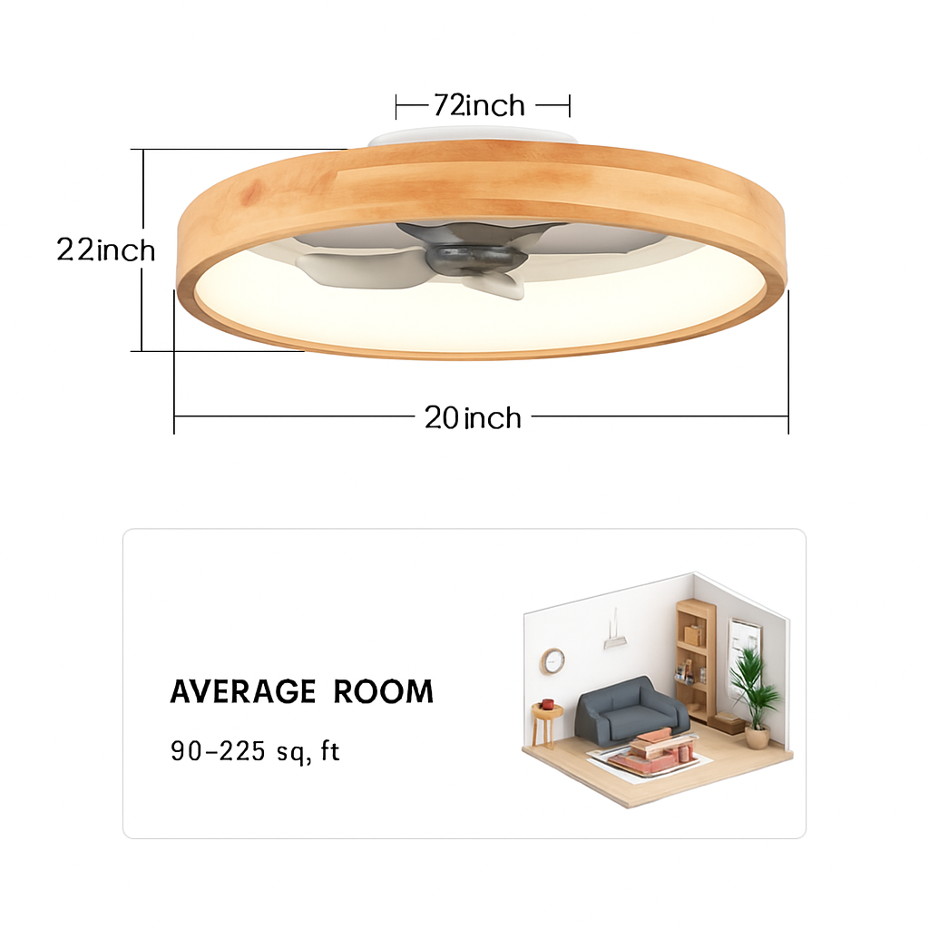 plafonnier ventilateur led avec minuterie télécommande et pales réversibles