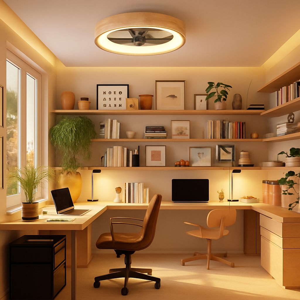 plafonnier ventilateur led avec minuterie télécommande et pales réversibles