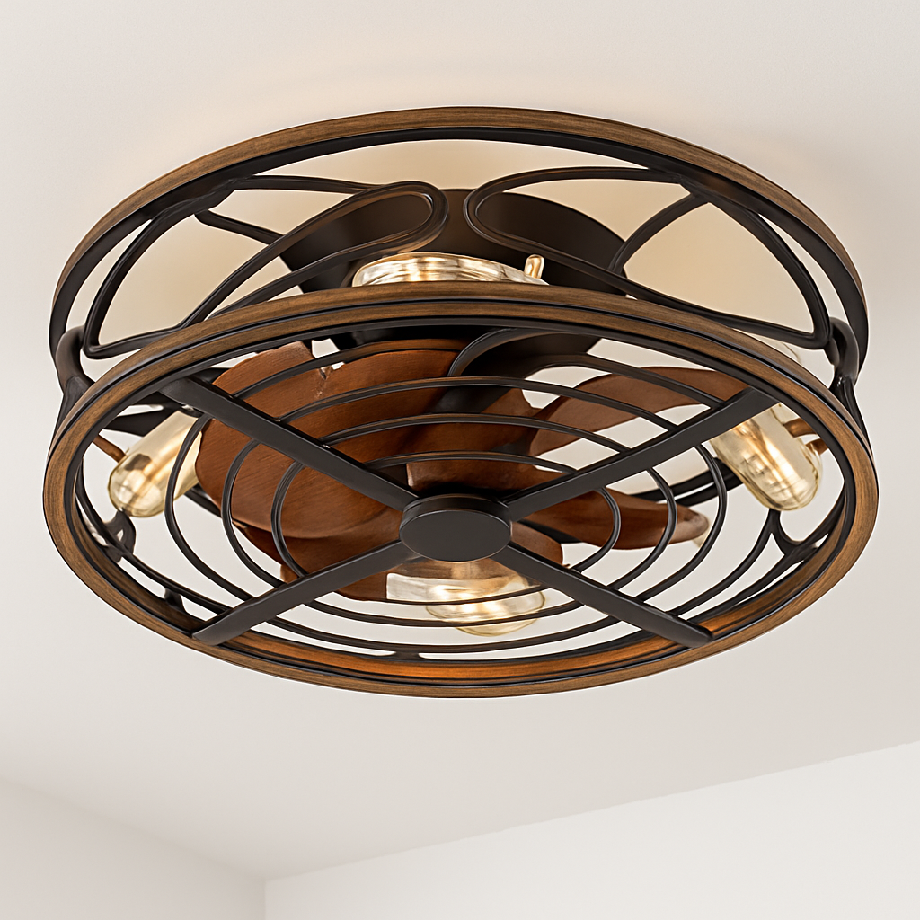 plafonnier ventilateur moderne avec lumière rétro invisible