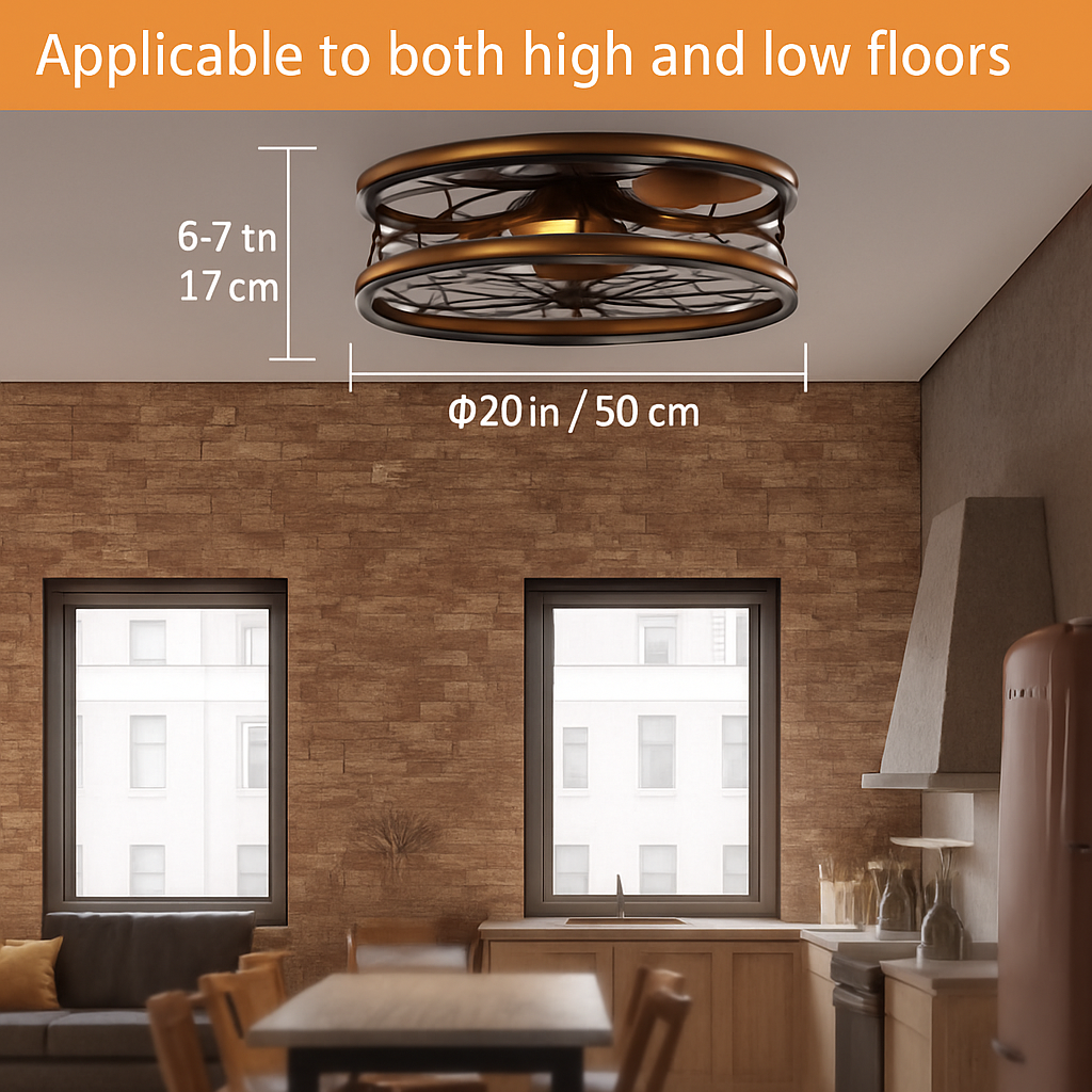 plafonnier ventilateur moderne avec lumière rétro invisible