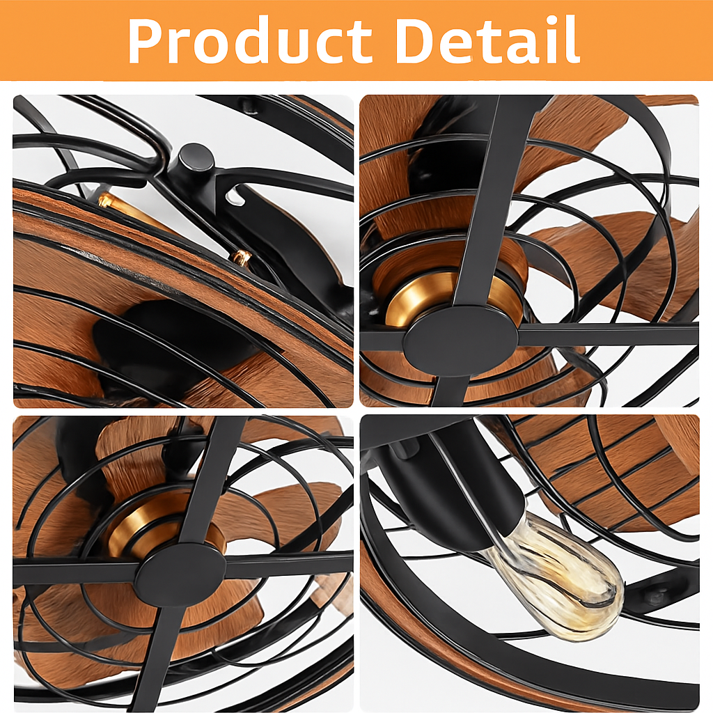 plafonnier ventilateur moderne avec lumière rétro invisible