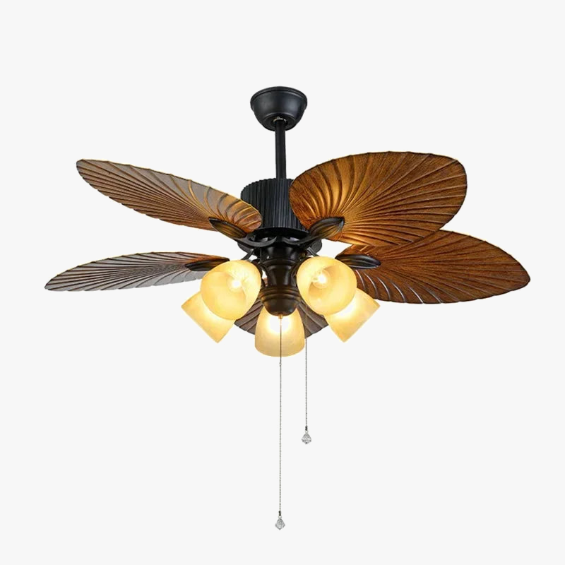 plafonnier vintage américain avec ventilateur et télécommande moderne
