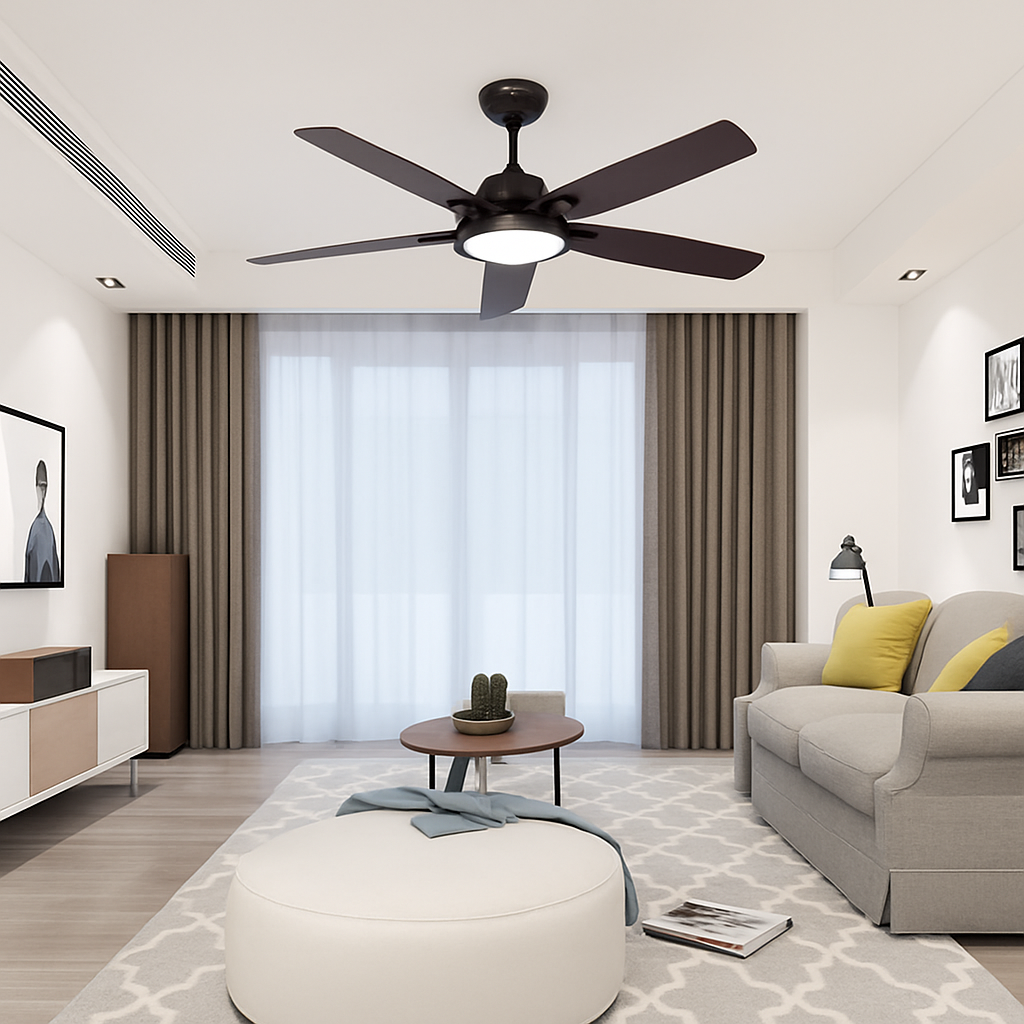 plafonnier vintage avec ventilateur led et télécommande