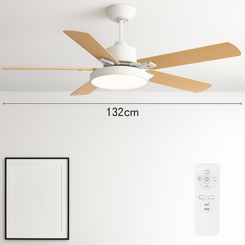 plafonnier vintage avec ventilateur led et télécommande