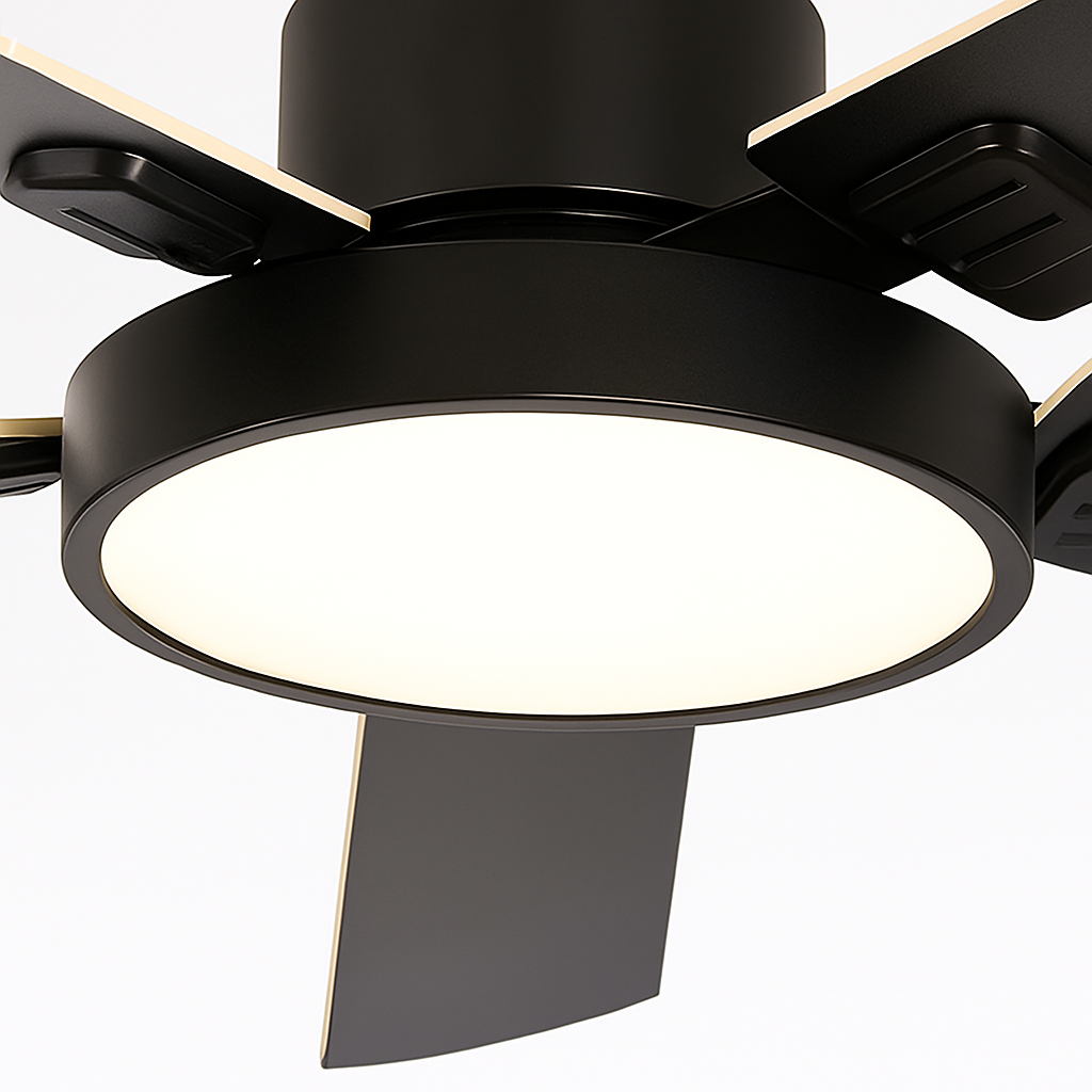 plafonnier vintage avec ventilateur led et télécommande