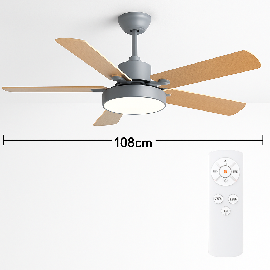 plafonnier vintage avec ventilateur led et télécommande