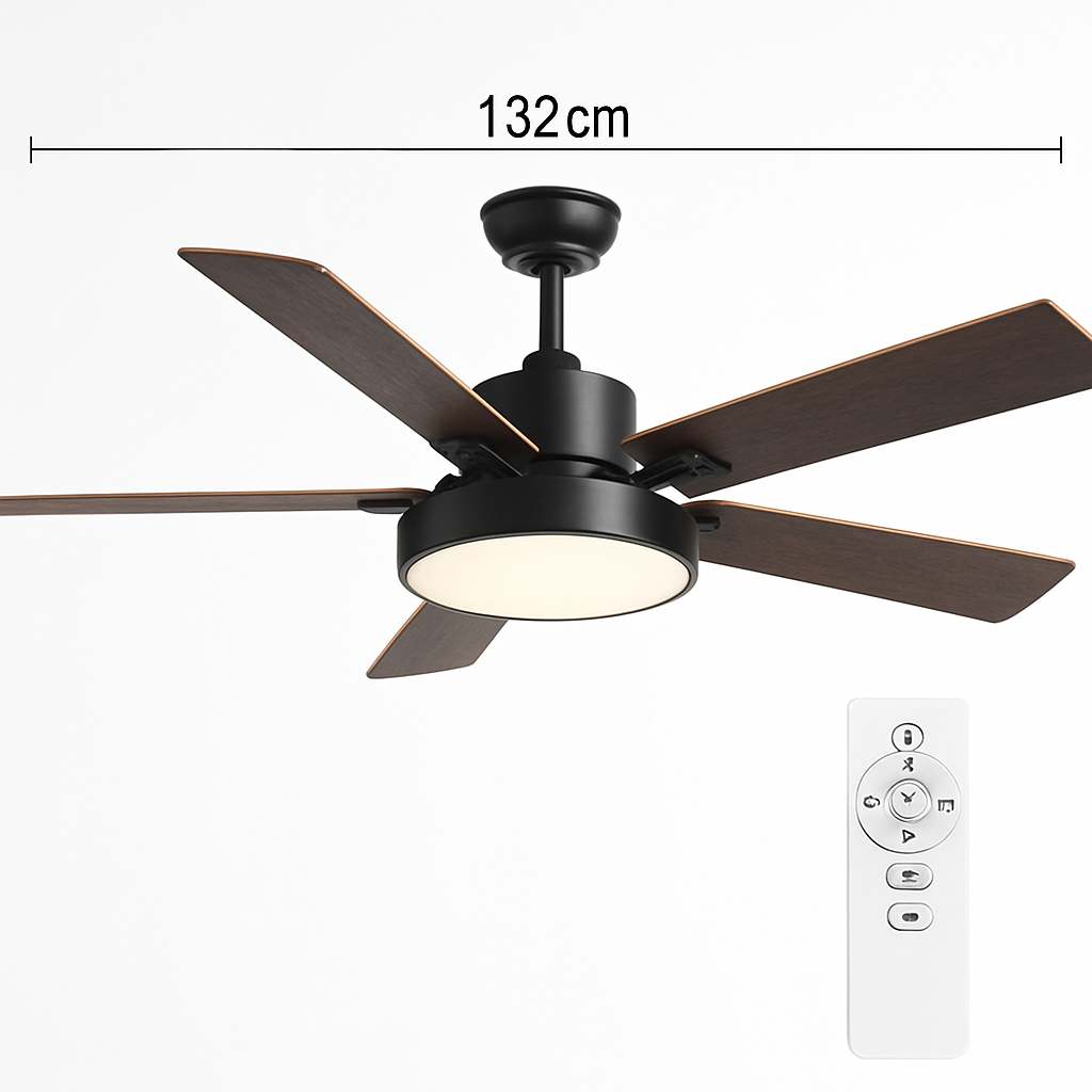 plafonnier vintage avec ventilateur led et télécommande