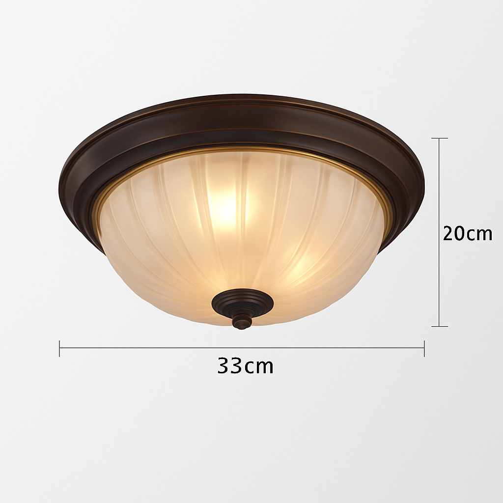 plafonnier vintage en bronze noir avec abat-jour en verre givré