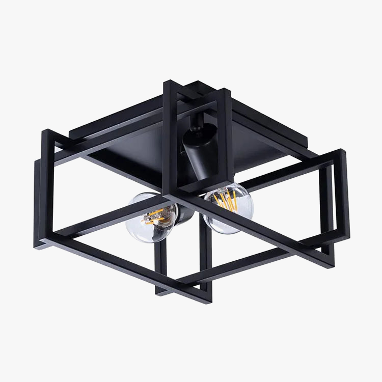 plafonnier vintage en fer forgé avec suspension rondes
