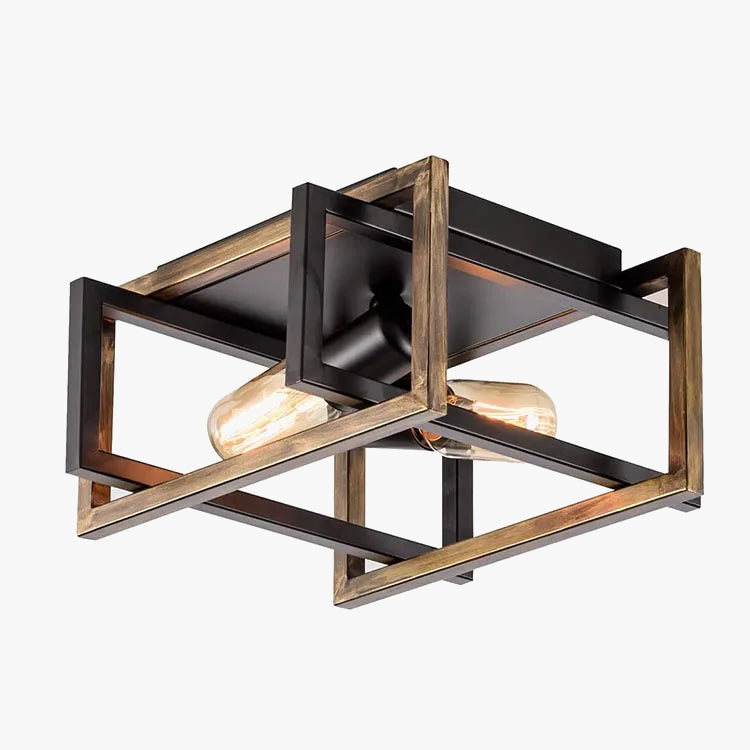 plafonnier vintage en fer forgé avec suspension rondes