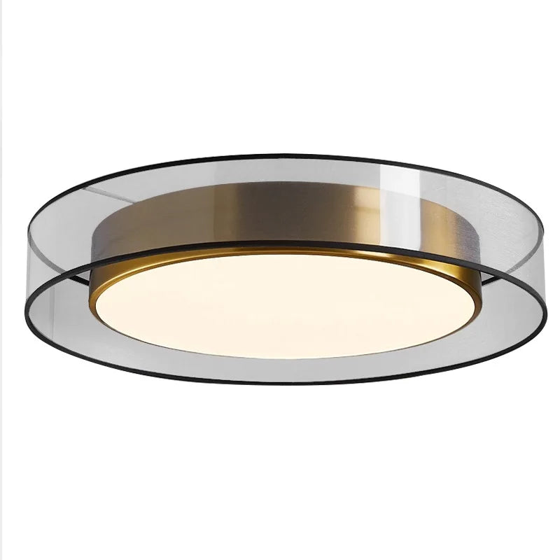 plafonnier vintage en pvc avec éclairage en cuivre et bande led