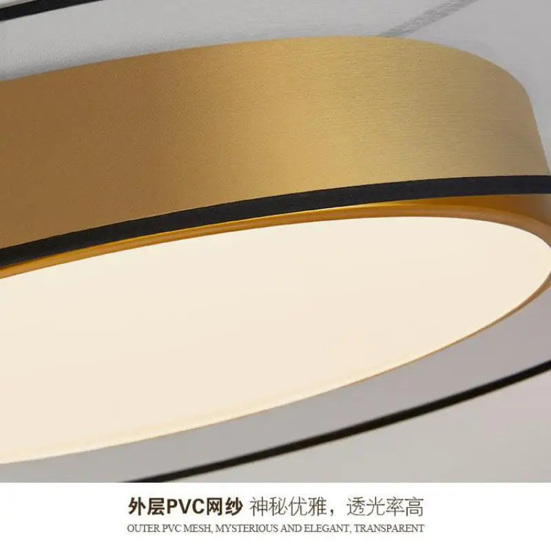 plafonnier vintage en pvc avec éclairage en cuivre et bande led