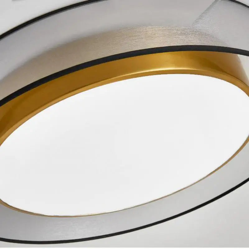 plafonnier vintage en pvc avec éclairage en cuivre et bande led