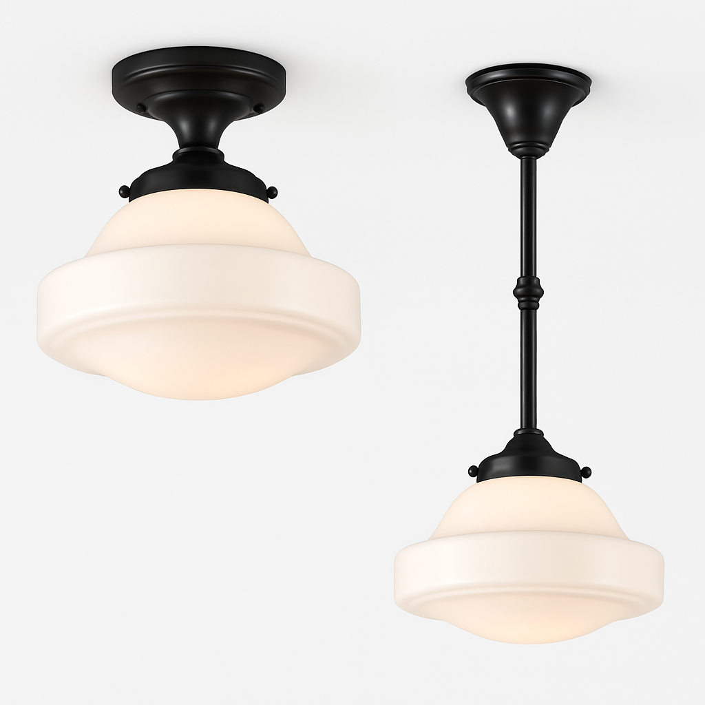 plafonnier vintage en verre suspension style industriel nordique