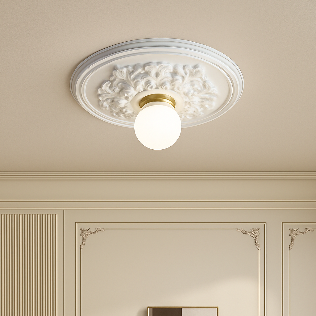 plafonnier vintage français simple moderne avec éclairage sculpté