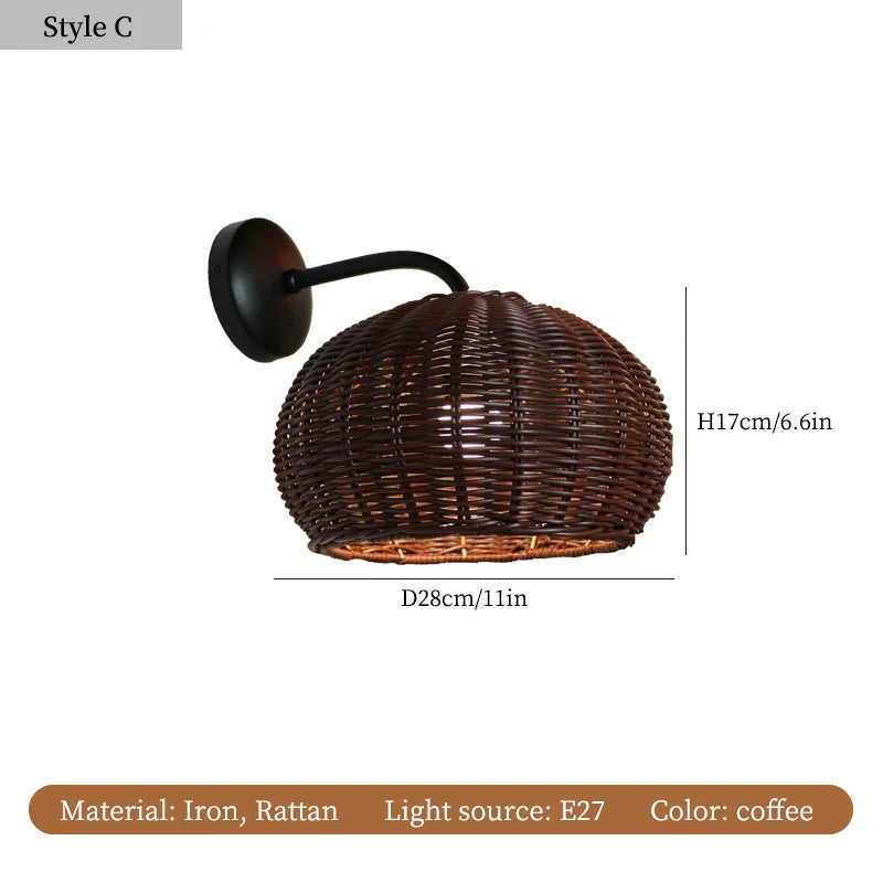 plafonnier wabi sabi en rotin pour décoration moderne et élégante