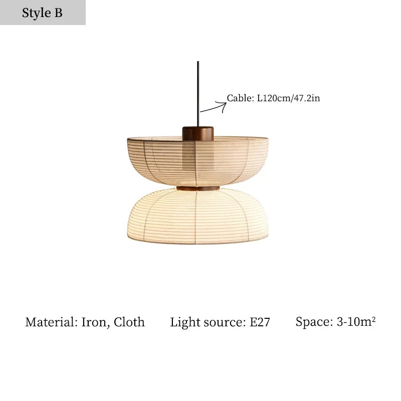 plafonnier wabi sabi en tissu pour une ambiance japonaise