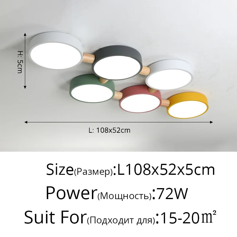 plafonniers créatifs macaron en bois pour indoorlighting led multicolore