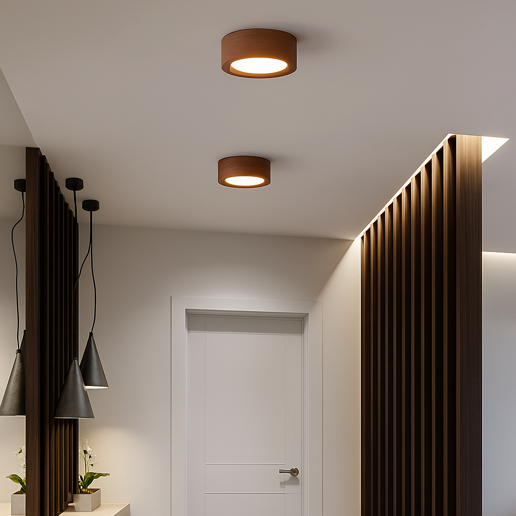 plafonniers en noyer et frêne avec led pour éclairage intérieur