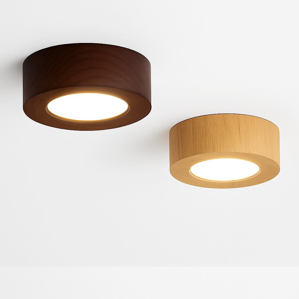 plafonniers en noyer et frêne led pour éclairage intérieur