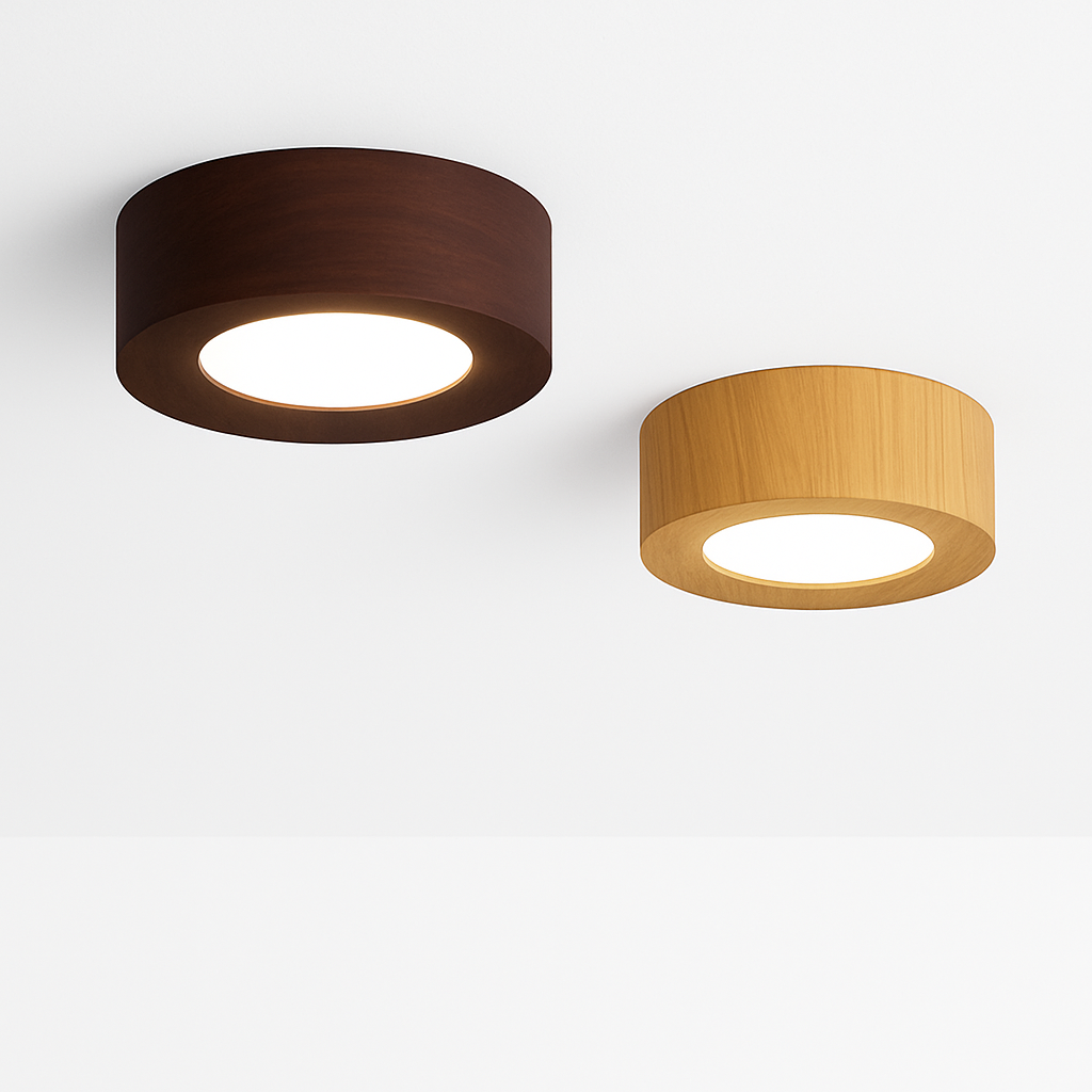 plafonniers en noyer et frêne led pour éclairage intérieur