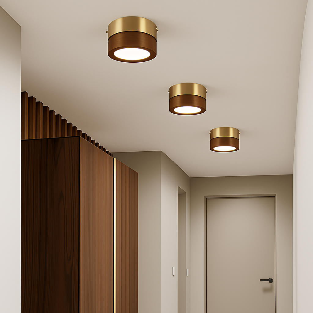 plafonniers en noyer et frêne led pour éclairage intérieur