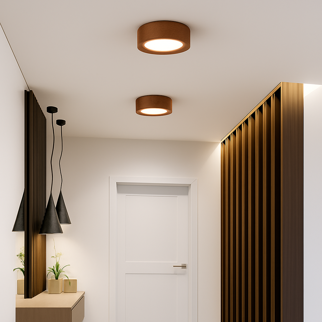 plafonniers en noyer et frêne led pour éclairage intérieur