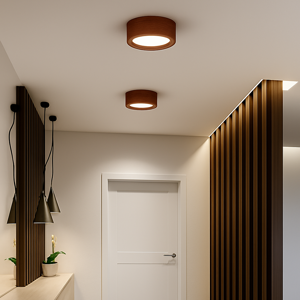 plafonniers en noyer et frêne led pour éclairage intérieur