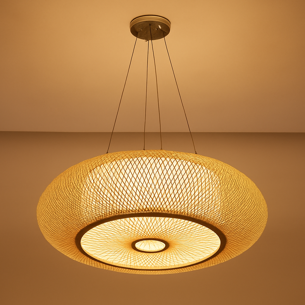 plafonniers en rotin suspension lampe décorative art lustre abat-jour