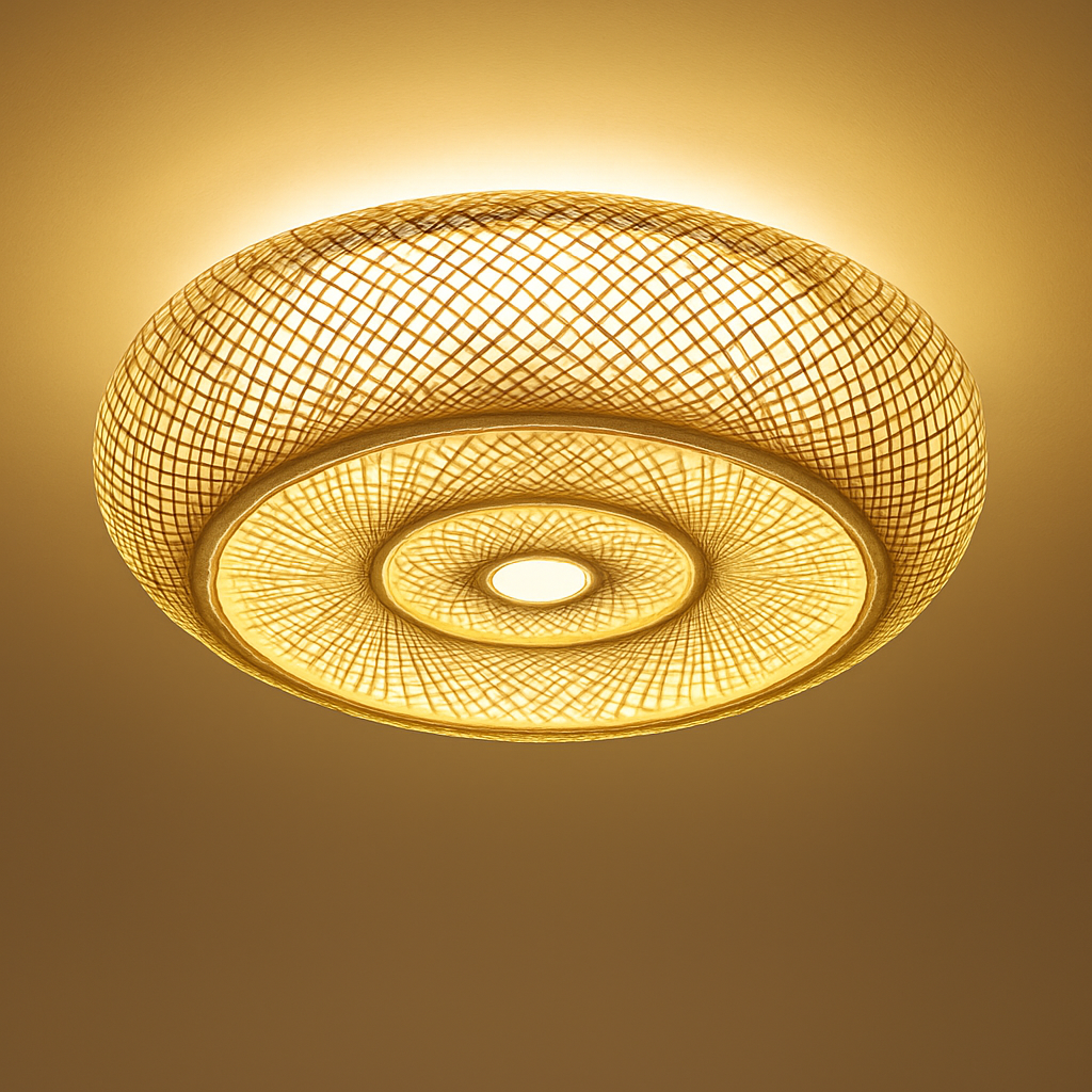 plafonniers en rotin suspension lampe décorative art lustre abat-jour