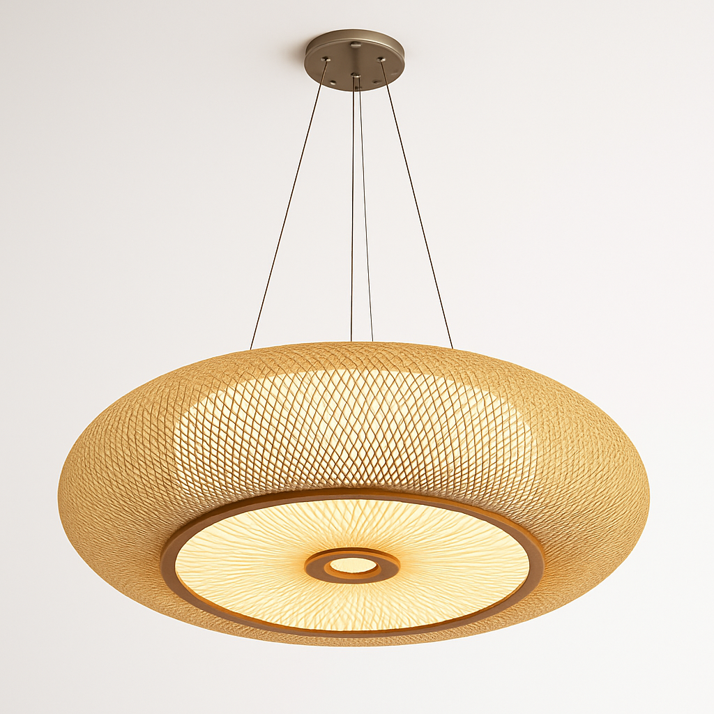 plafonniers en rotin suspension lampe décorative art lustre abat-jour