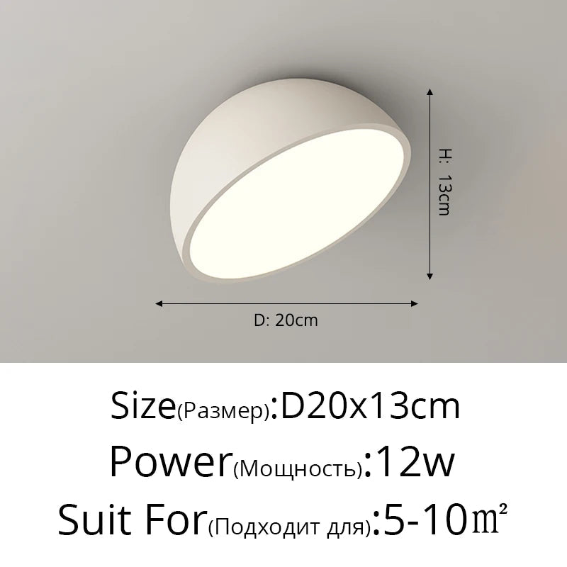 Plafonniers Led créatifs en acrylique blanc et noir